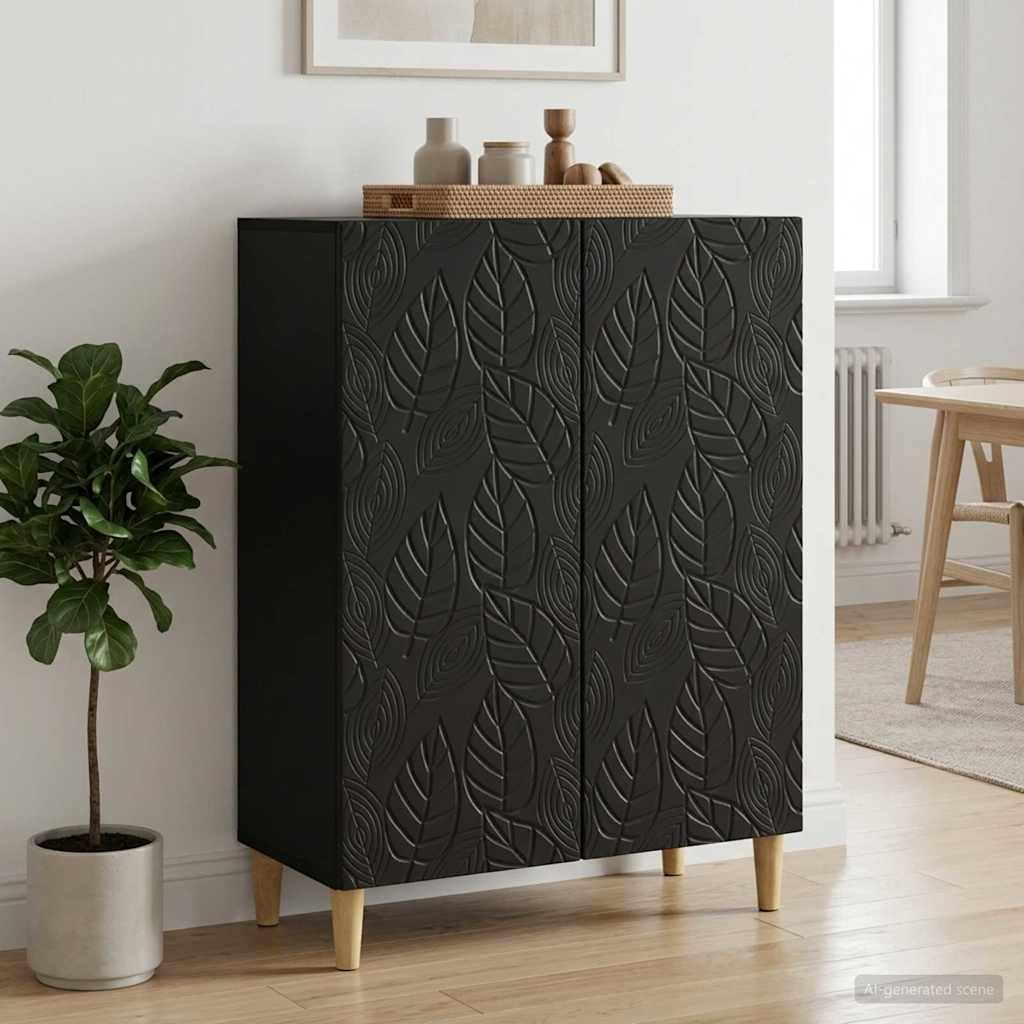 vidaXL Sideboard Schwarz 66 x 34,5 x 90 cm Holzwerkstoff