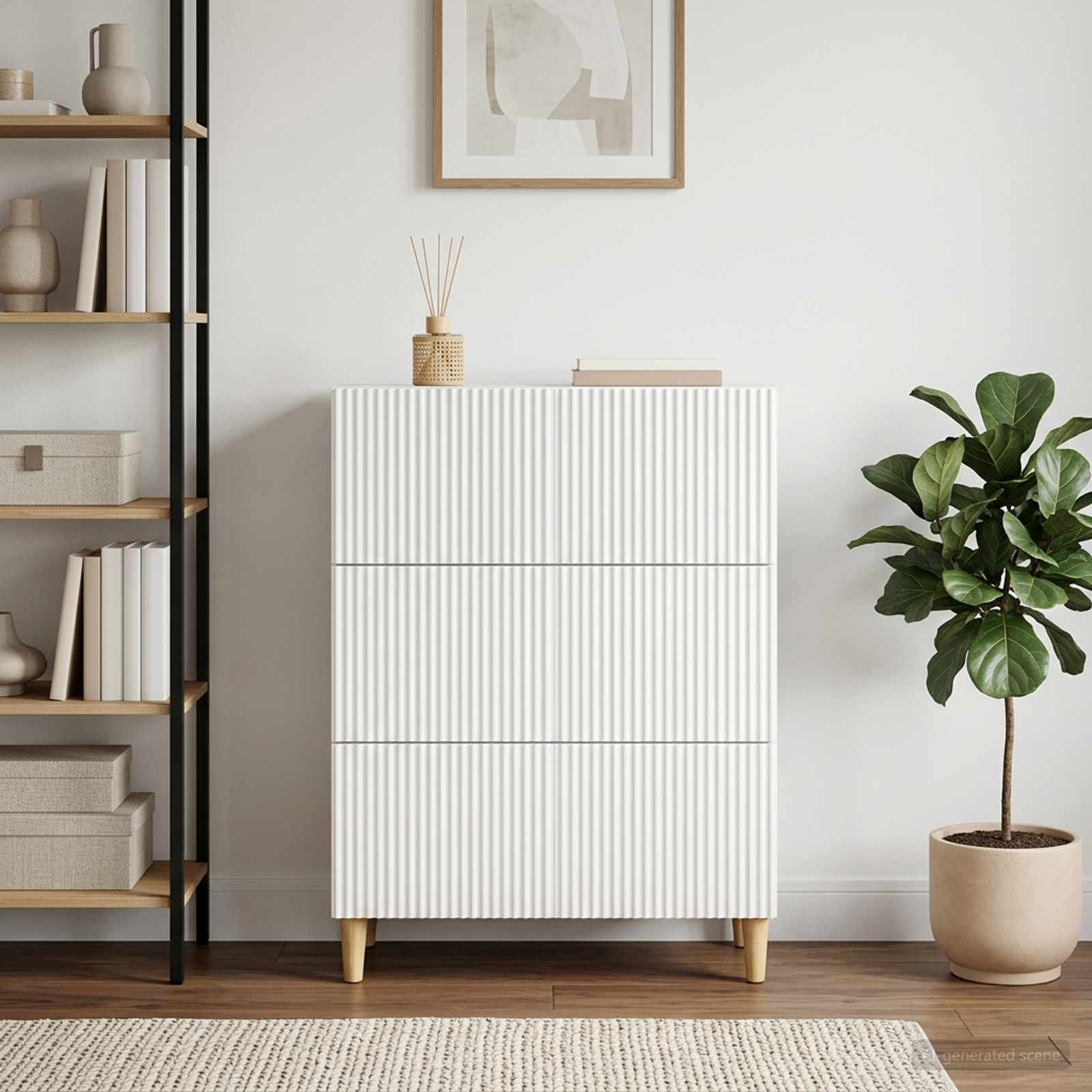 vidaXL Schubladenschrank Weiß 66 x 34,5 x 90 cm Holzwerkstoff