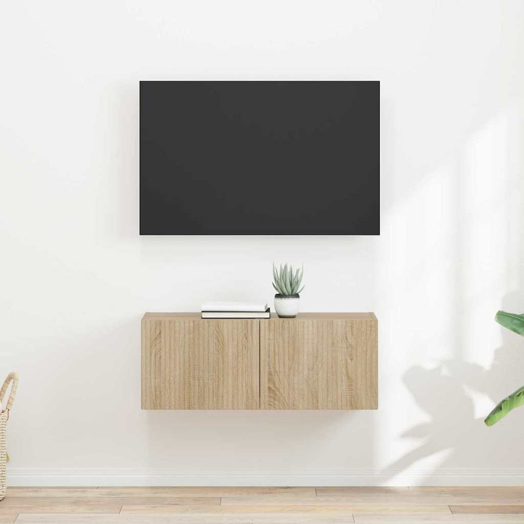 vidaXL TV-Wandschrank 2 pcs Sonoma 39 x 31 x 29,5 cm Holzwerkstoff