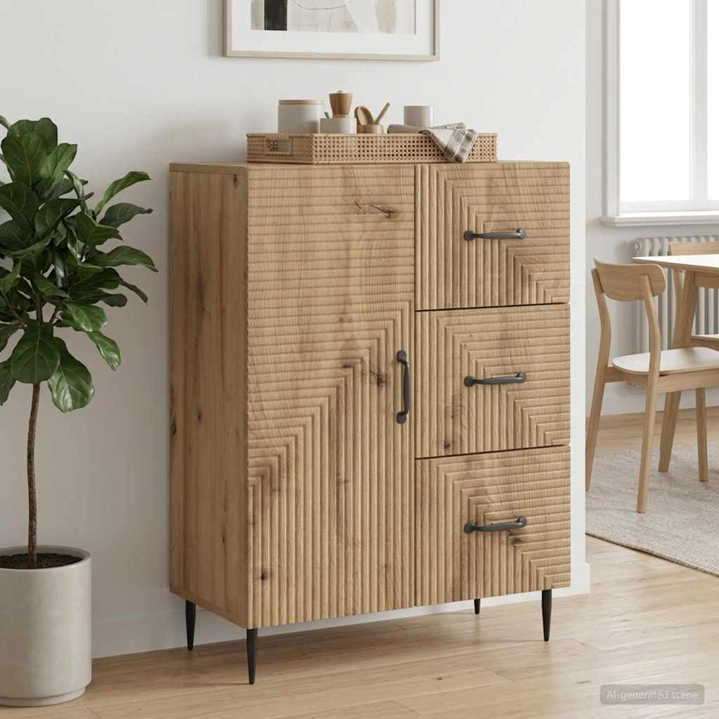 vidaXL Sideboard Artisan-Eiche 66 x 34,5 x 89,5 cm Holzwerkstoff