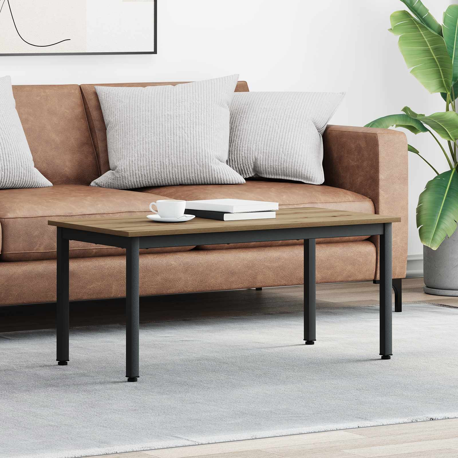 vidaXL Couchtisch Kunsthandwerk Eiche 100 x 50 x 45 cm Holzwerkstoff