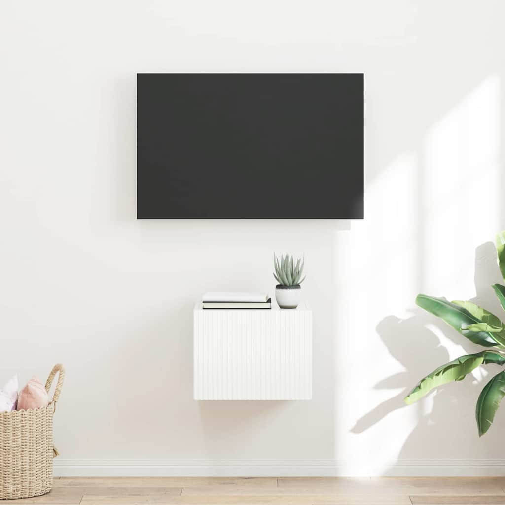 vidaXL TV-Wandschrank Glänzend Weiß 39 x 31 x 29,5 cm Holzwerkstoff