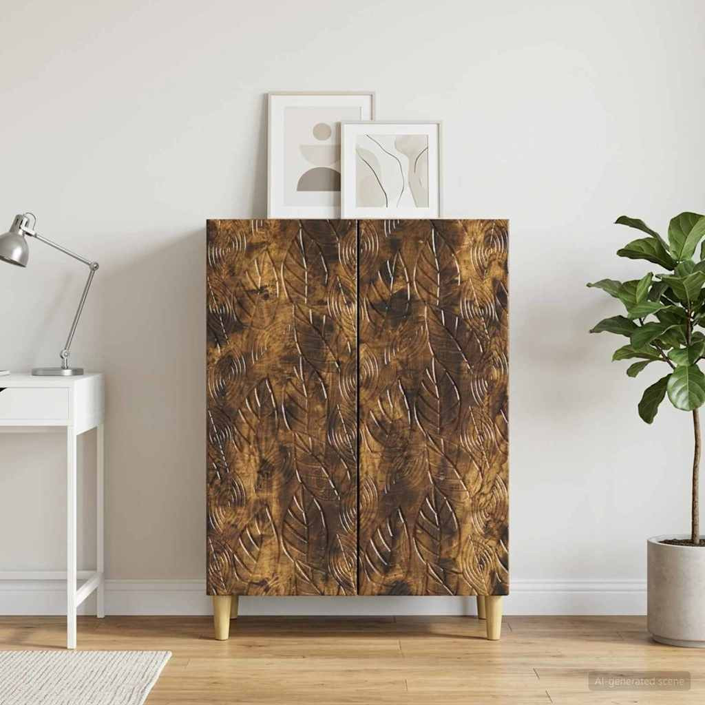 vidaXL Sideboard Geräucherte Eiche 66 x 34,5 x 90 cm Holzwerkstoff