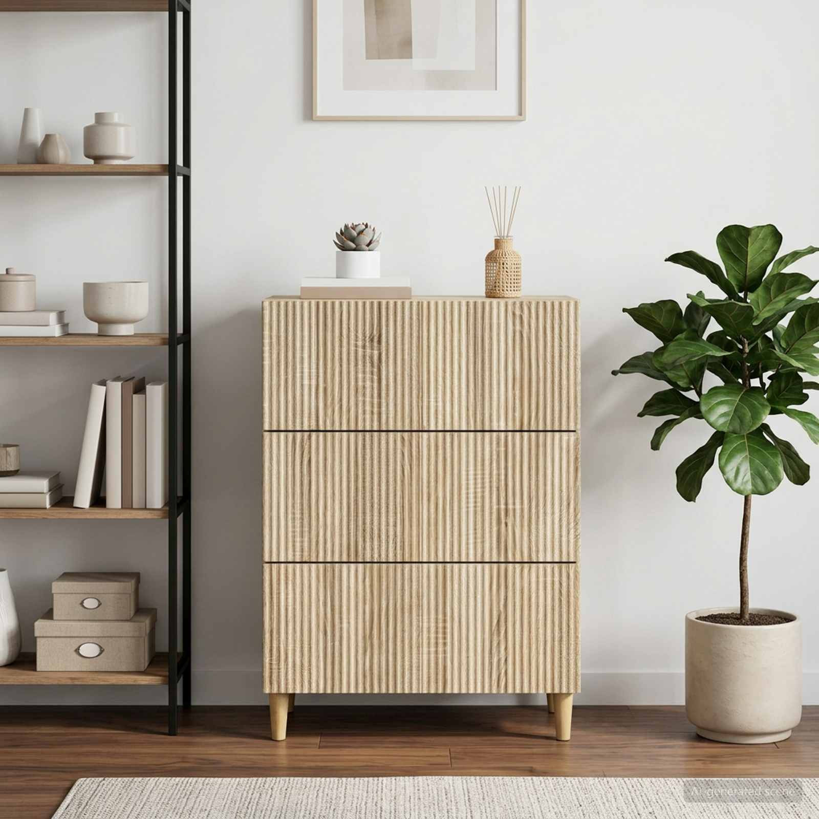 vidaXL Schubladenschrank Sonoma-Eiche 66 x 34,5 x 90 cm Holzwerkstoff