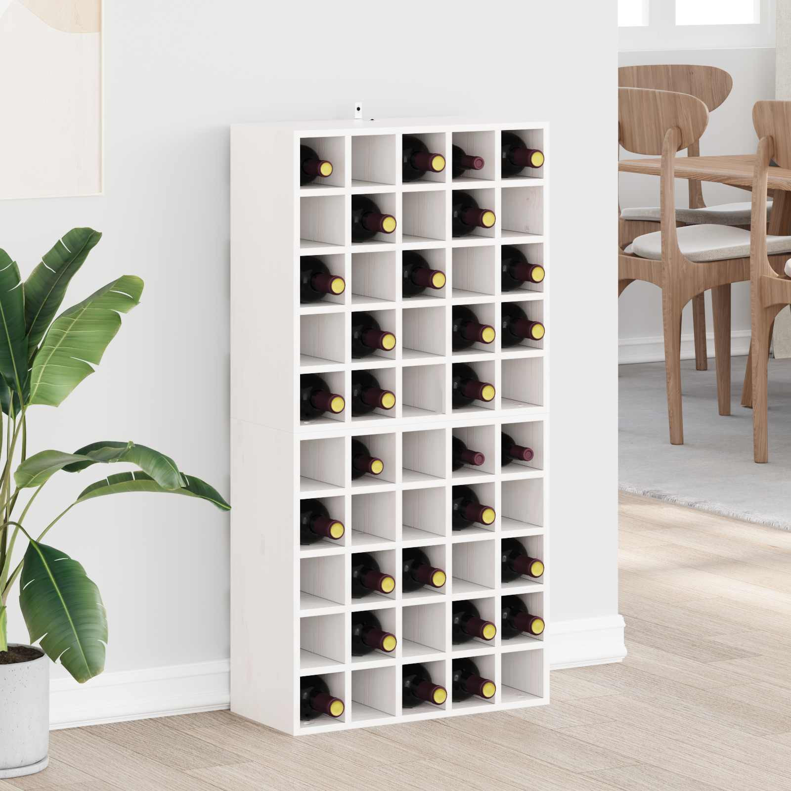 vidaXL Weinregal 2 pcs Weiß 56 x 25 x 56 cm Massives Kiefernholz