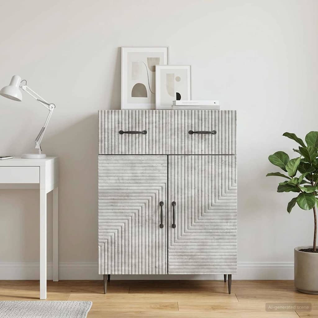 vidaXL Sideboard Betongrau 66 x 34,5 x 89,5 cm Holzwerkstoff