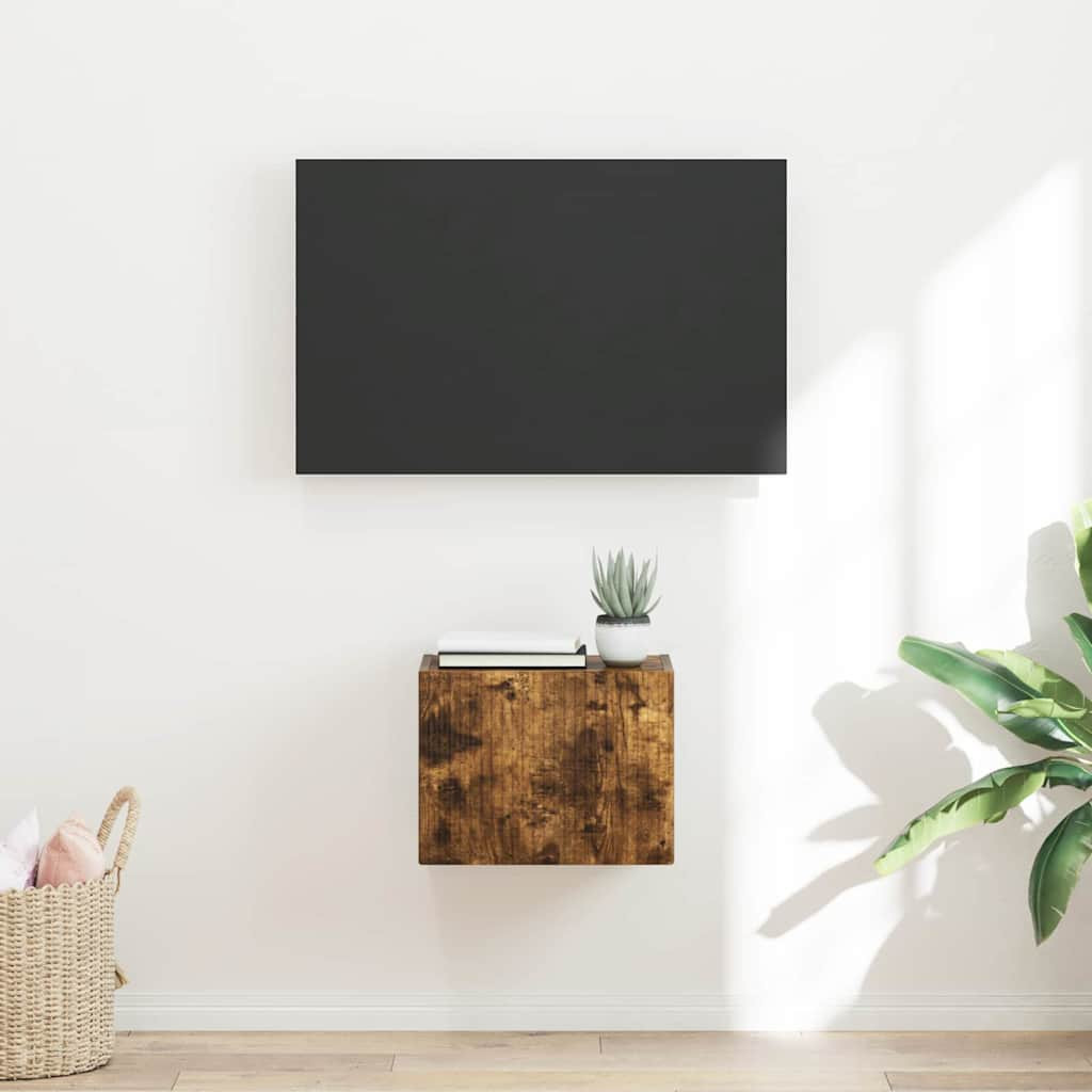vidaXL TV-Wandschrank Wandmontiert Geräucherte Eiche 39 x 31 x 29,5 cm