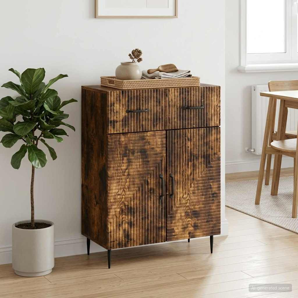 vidaXL Sideboard Geräucherte Eiche 66 x 34,5 x 89,5 cm Holzwerkstoff