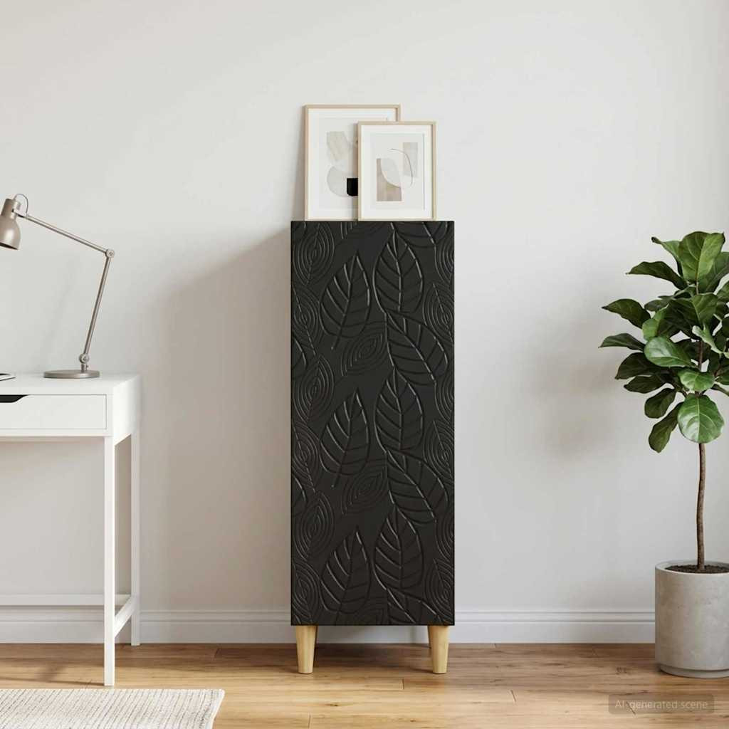 vidaXL Sideboard Schwarz 33 x 34,5 x 90 cm Holzwerkstoff