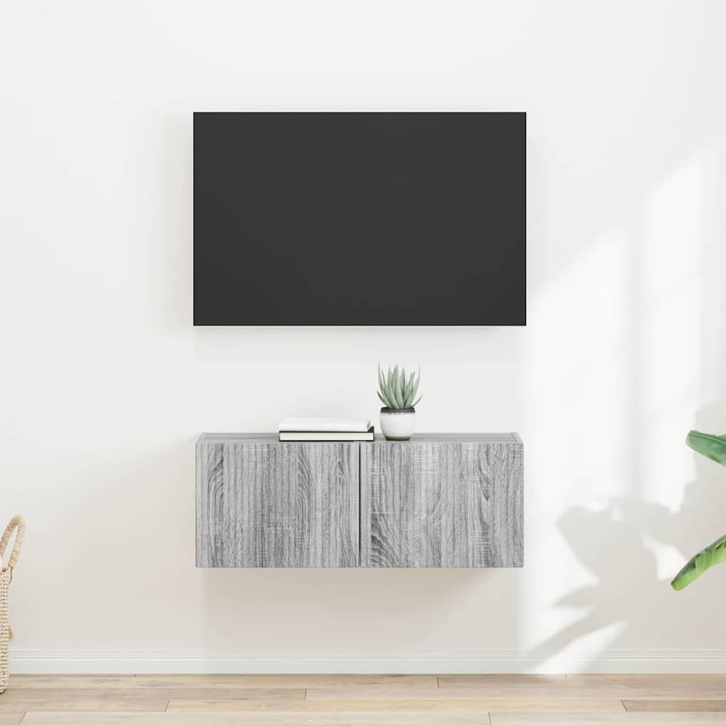 vidaXL TV-Wandschrank 2 pcs Graues Sonoma 39 x 31 x 29,5 cm