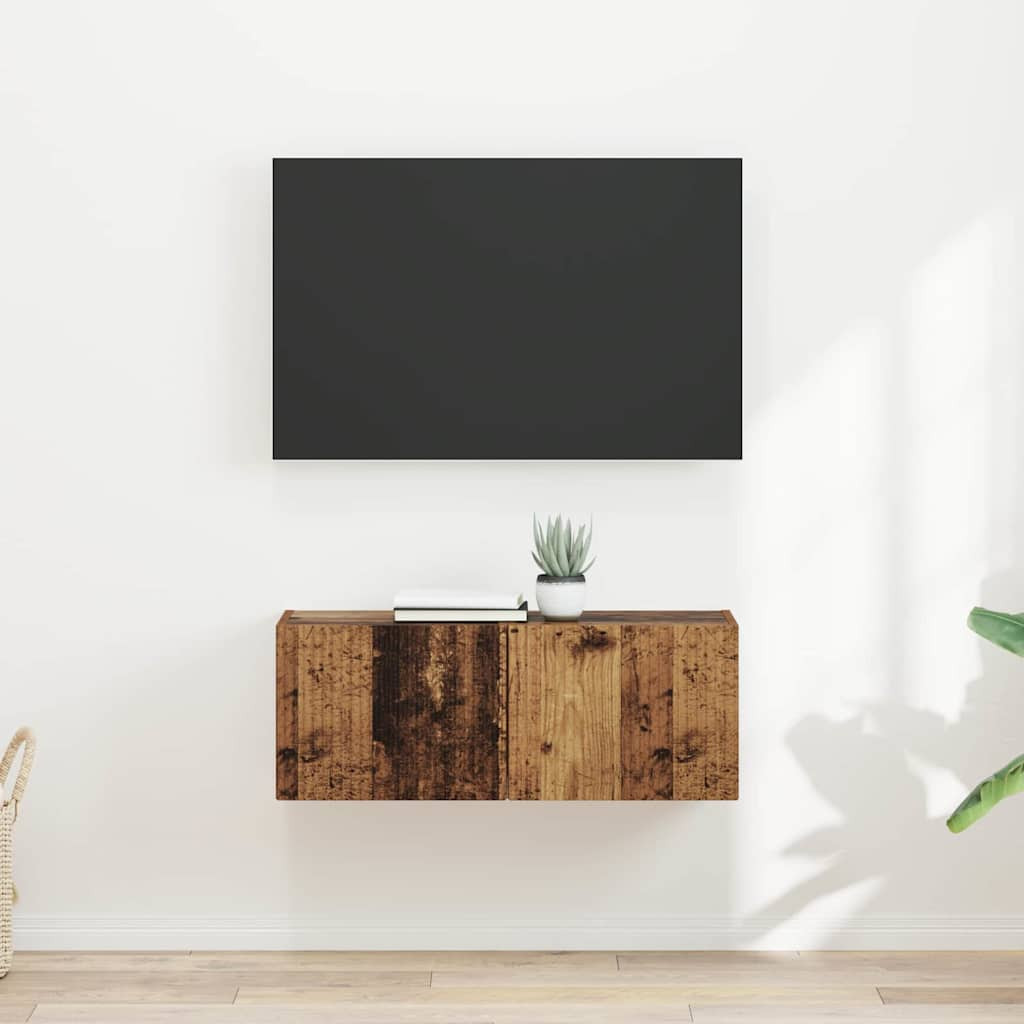 vidaXL TV-Wandschrank 2 pcs Altholz 39 x 31 x 29,5 cm Holzwerkstoff