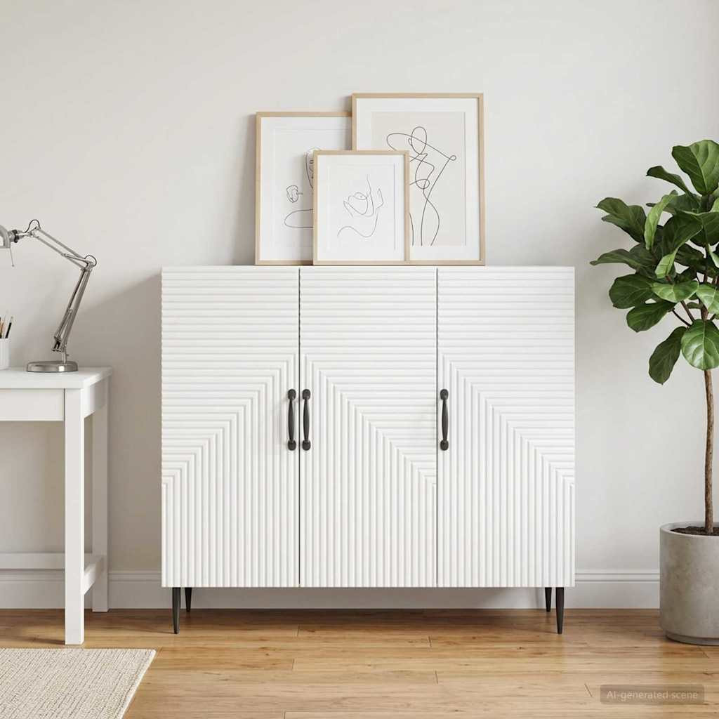 vidaXL Sideboard Weiß 89 x 34,5 x 80 cm Holzwerkstoff