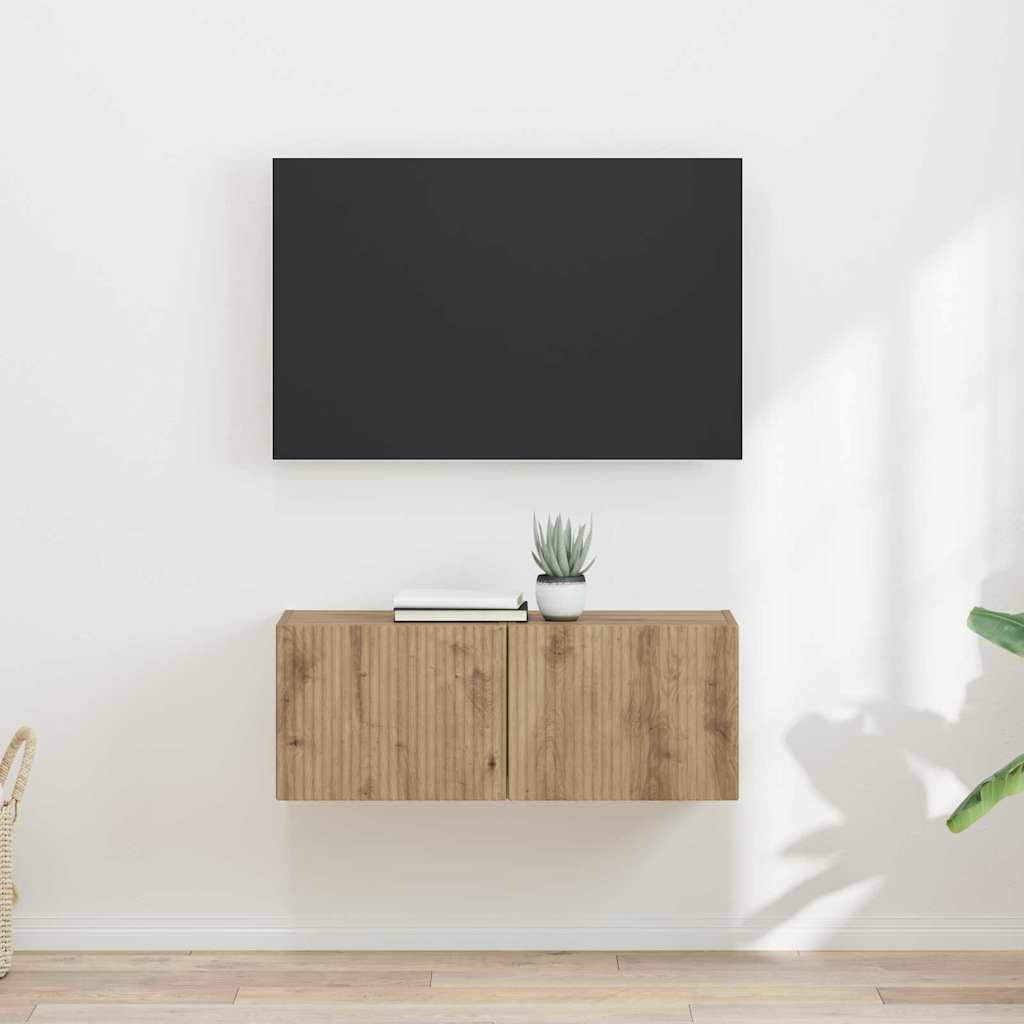 vidaXL TV-Wandschrank 2 pcs Kunsthandwerk Eiche Holzwerkstoff