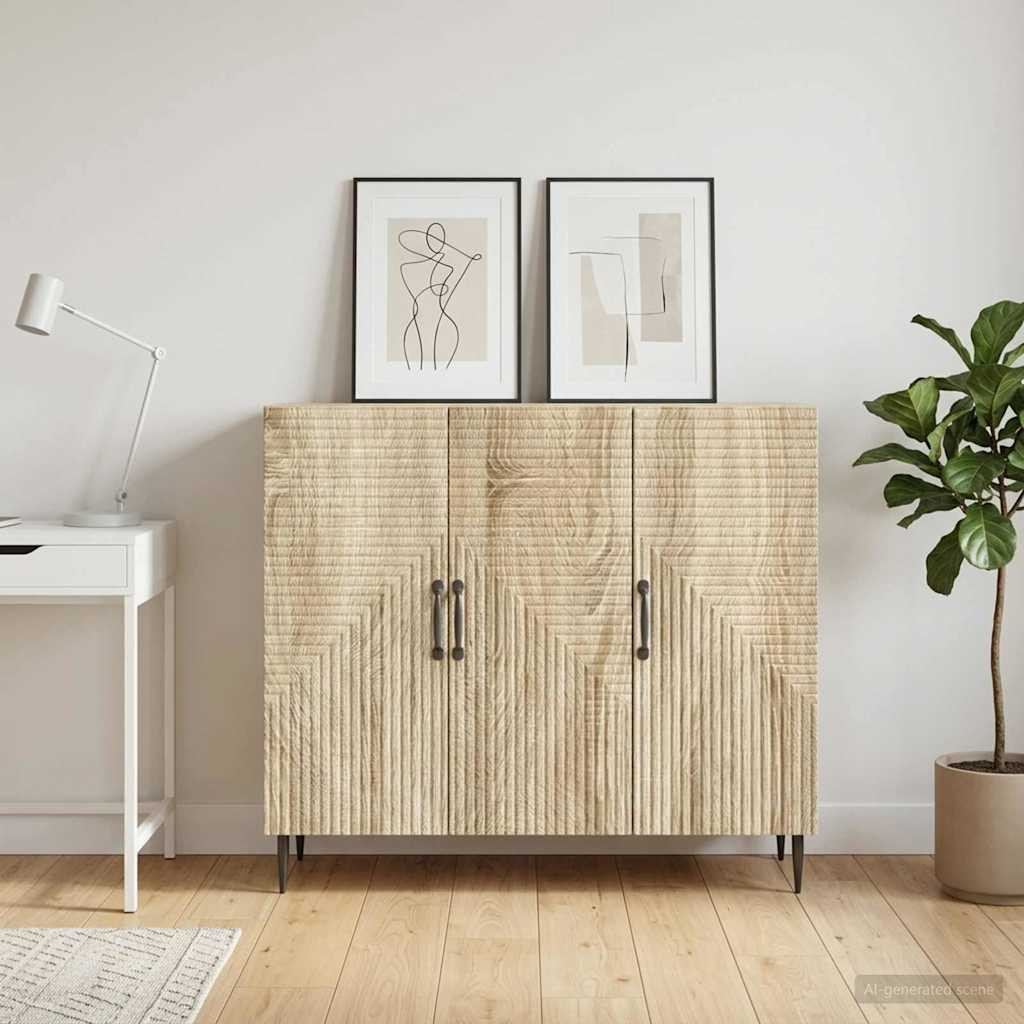 vidaXL Sideboard Sonoma-Eiche 89 x 34,5 x 80 cm Holzwerkstoff