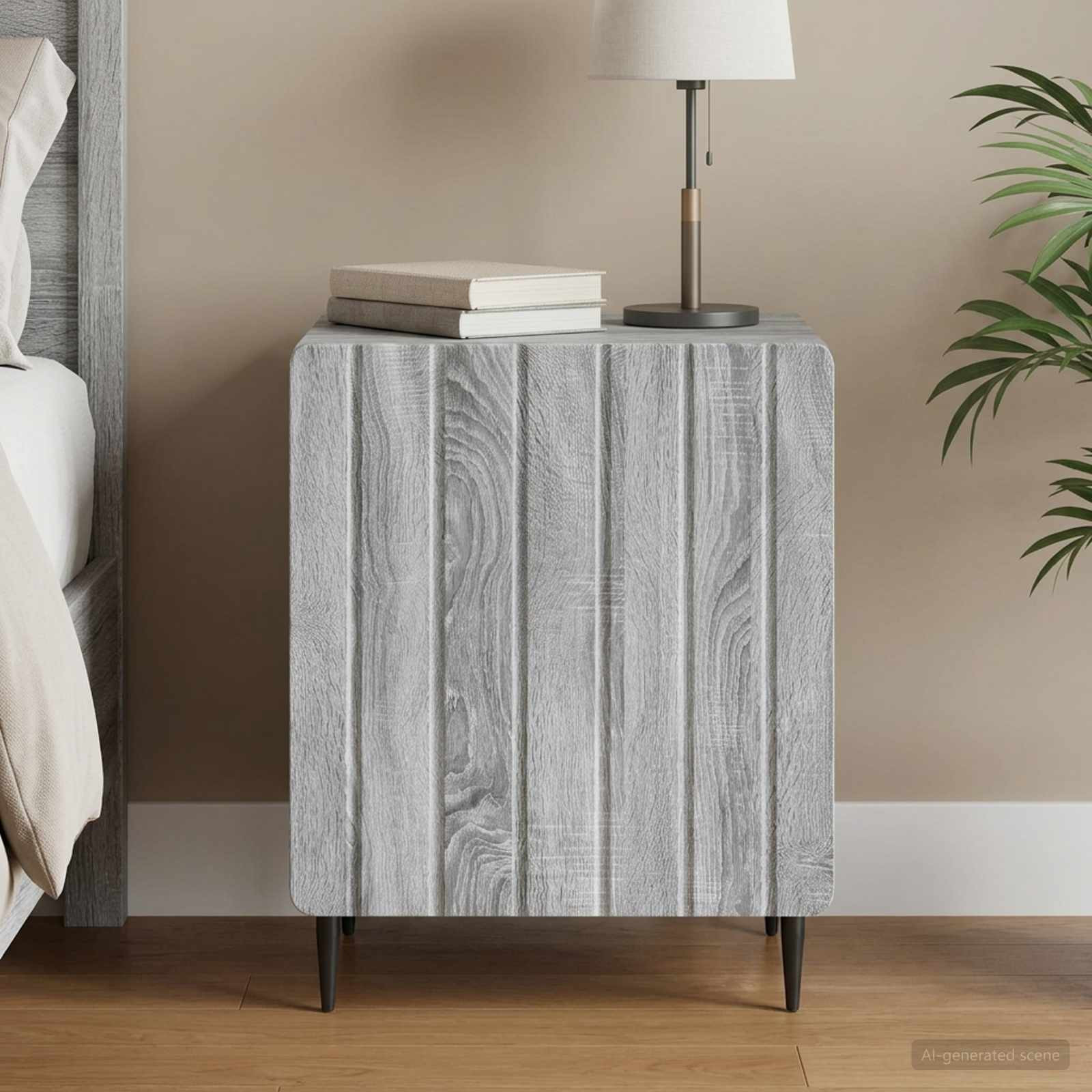 vidaXL Nachttisch Graues Sonoma 43 x 34,5 x 52 cm Holzwerkstoff