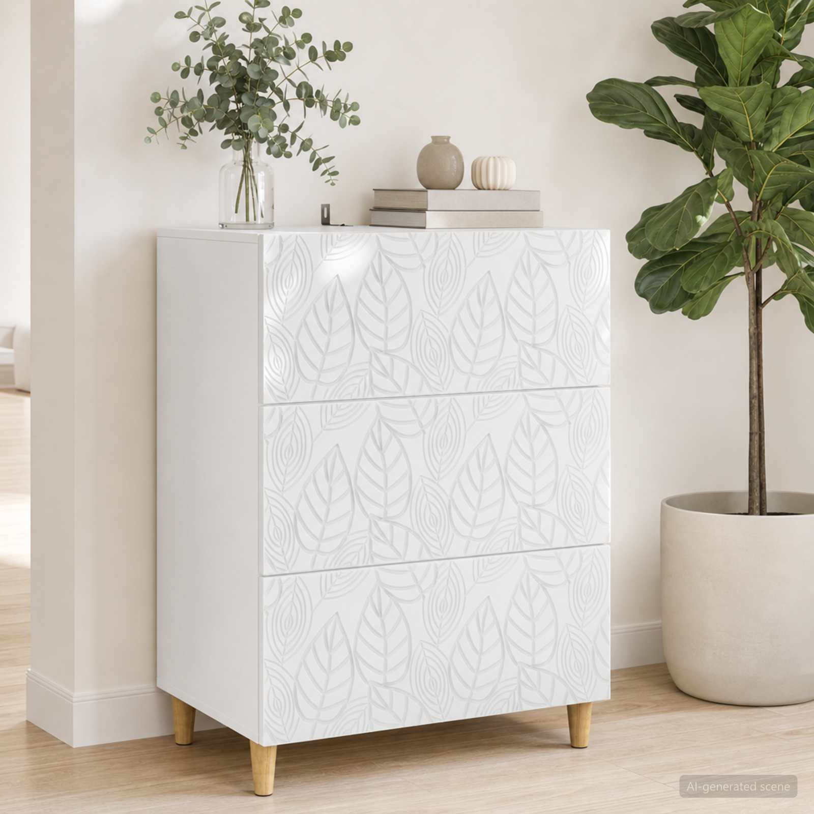 vidaXL Schubladenschrank Weiß 66 x 34,5 x 90 cm Holzwerkstoff