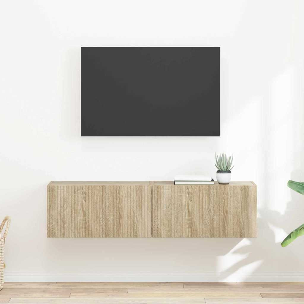 vidaXL TV-Wandschrank 2 pcs Sonoma 60 x 31 x 29,5 cm Holzwerkstoff