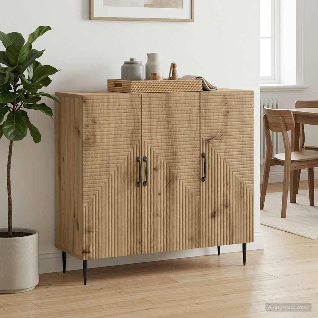 vidaXL Sideboard Artisan-Eiche 89 x 34,5 x 80 cm Holzwerkstoff