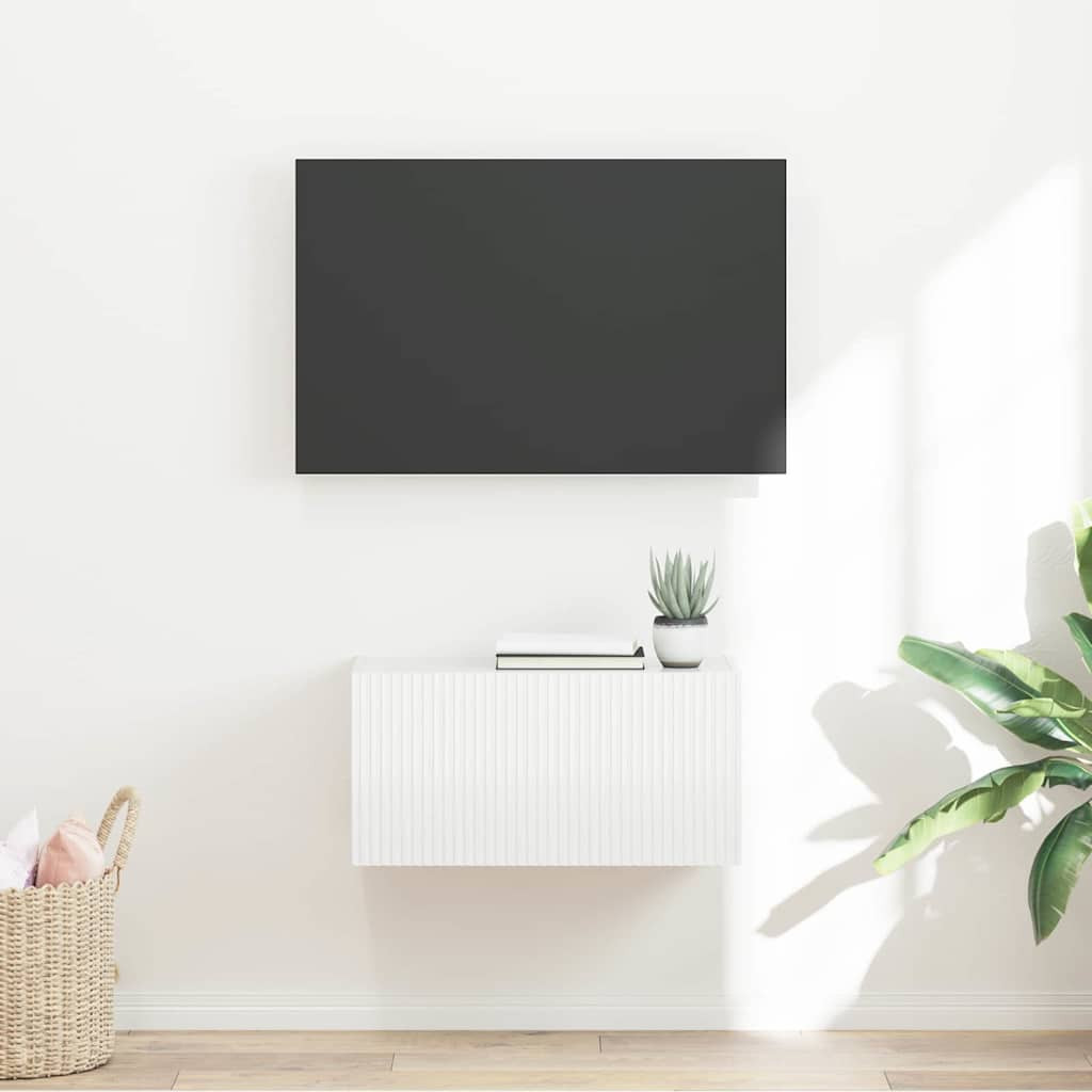 vidaXL TV-Wandschrank Glänzend Weiß 60 x 31 x 29,5 cm Holzwerkstoff