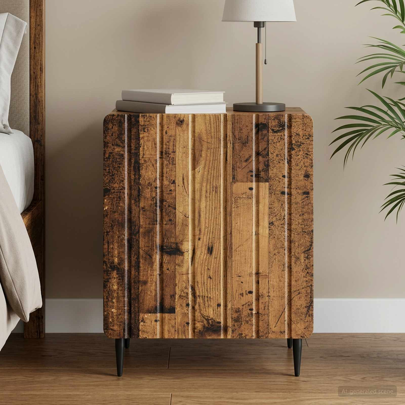 vidaXL Nachttisch Altholz 43 x 34,5 x 52 cm Holzwerkstoff