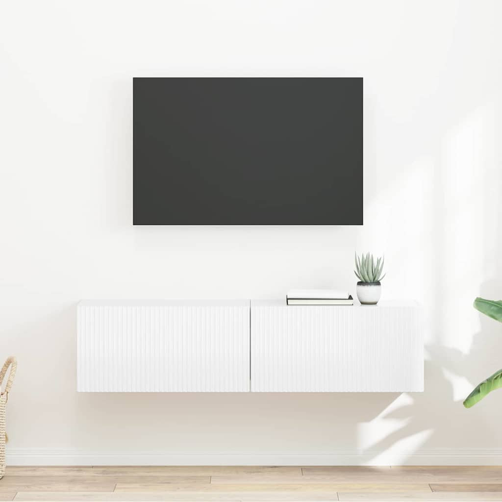vidaXL TV-Wandschrank 2 pcs Glänzend Weiß 60 x 31 x 29,5 cm