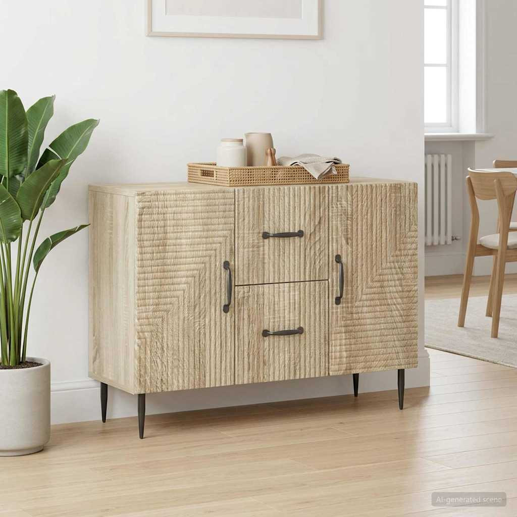 vidaXL Sideboard Sonoma-Eiche 89 x 34,5 x 60 cm Holzwerkstoff