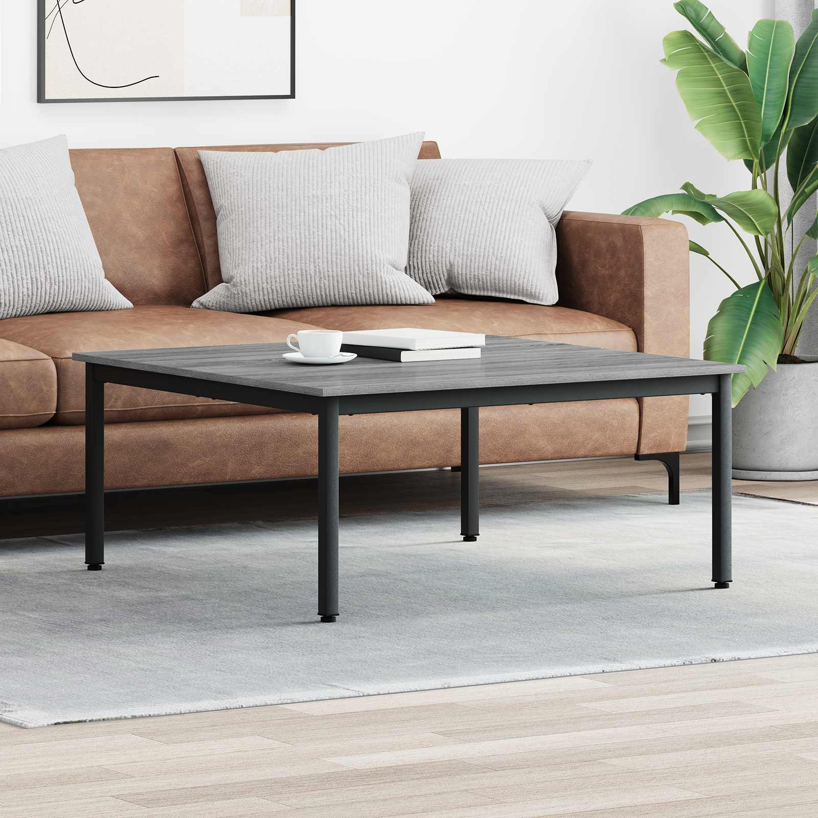 vidaXL Couchtisch Graues Sonoma 100 x 100 x 45 cm Holzwerkstoff