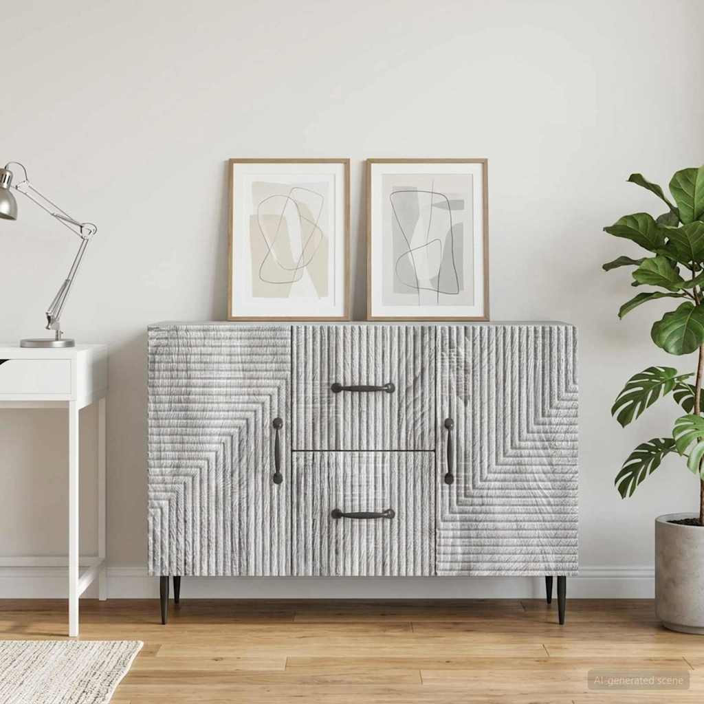 vidaXL Sideboard Graues Sonoma 89 x 34,5 x 60 cm Holzwerkstoff