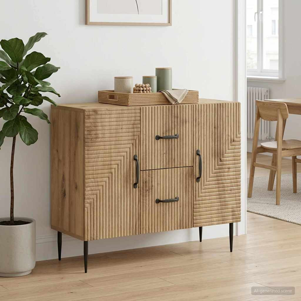 vidaXL Sideboard Artisan-Eiche 89 x 34,5 x 60 cm Holzwerkstoff