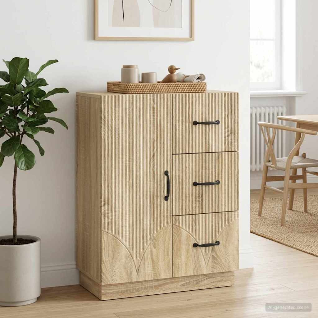 vidaXL Sideboard Sonoma-Eiche 66 x 34,5 x 87 cm Holzwerkstoff