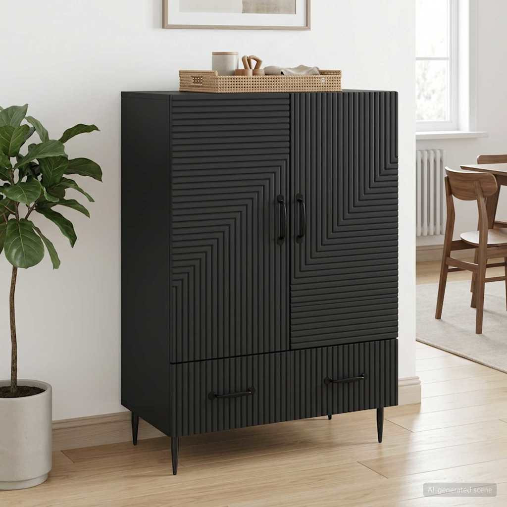 vidaXL Sideboard Schwarz 66 x 34,5 x 95 cm Holzwerkstoff