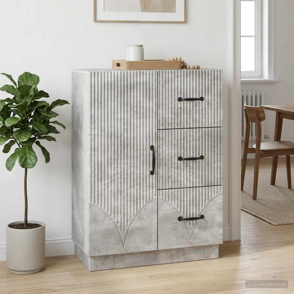 vidaXL Sideboard Betongrau 66 x 34,5 x 87 cm Holzwerkstoff