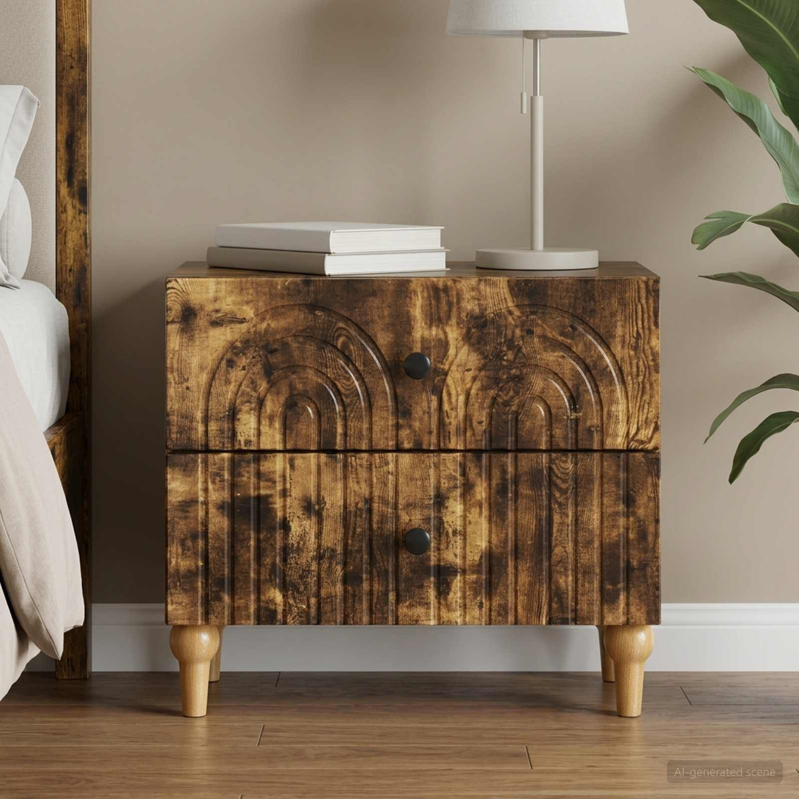 vidaXL Nachttisch Geräucherte Eiche 62 x 34,5 x 48 cm Holzwerkstoff