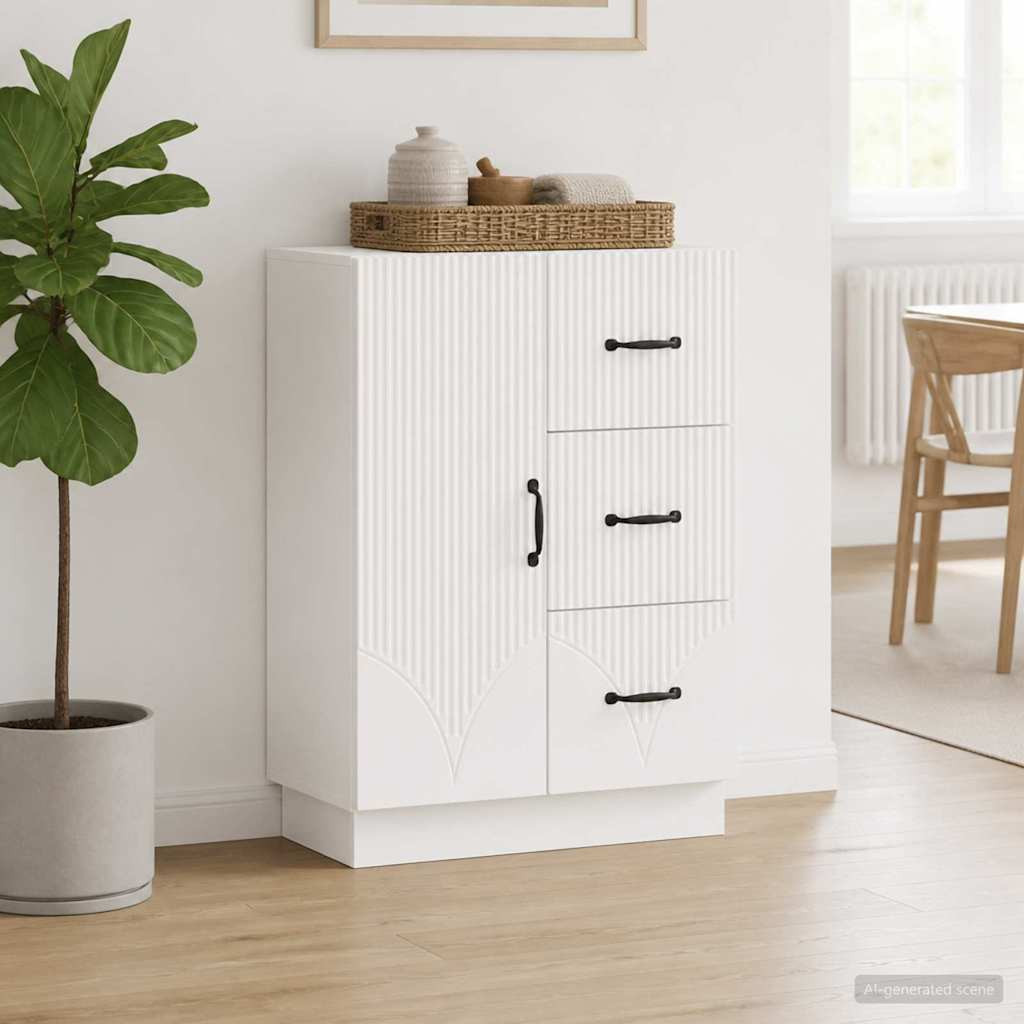 vidaXL Sideboard Hochglanz Weiß 66 x 34,5 x 87 cm Holzwerkstoff