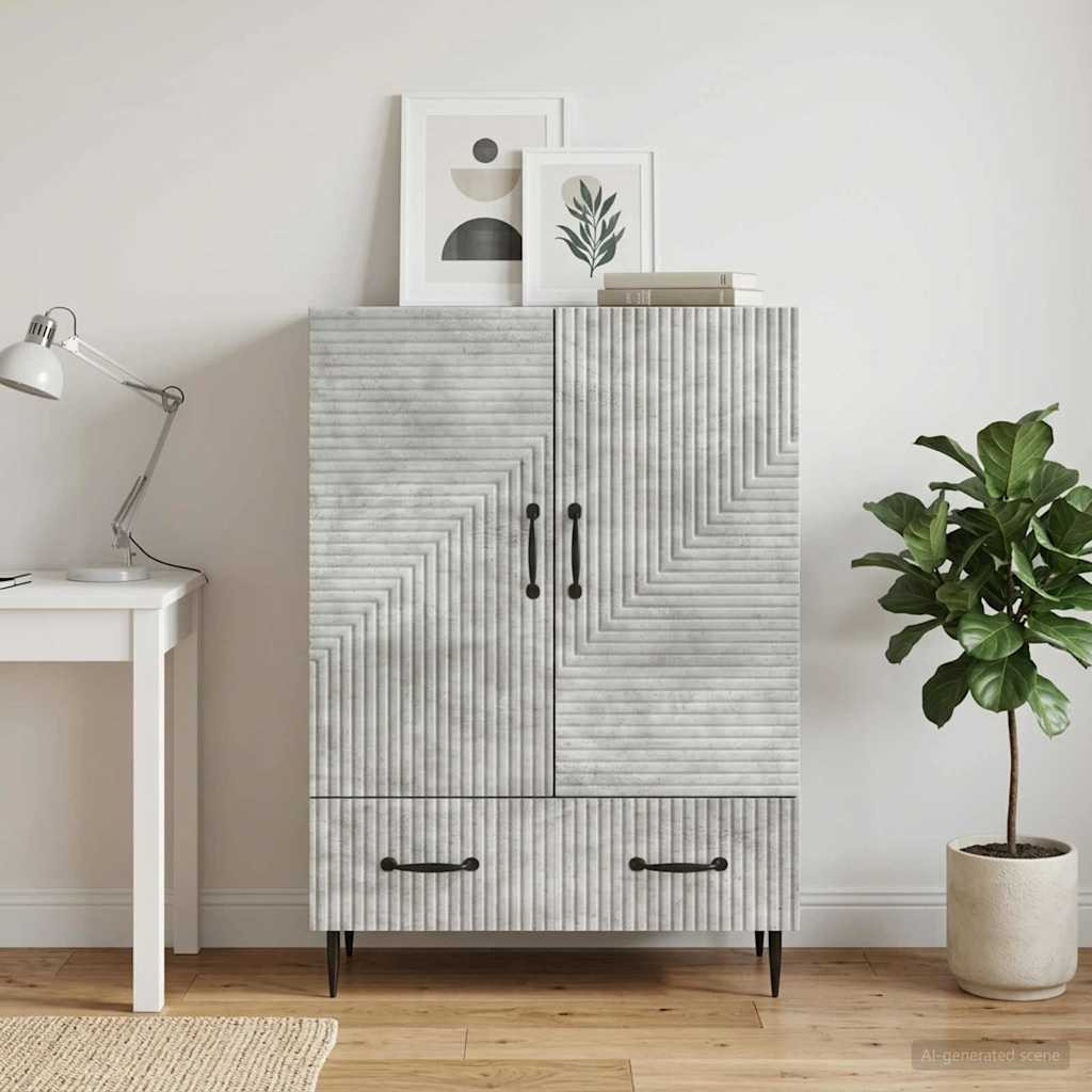 vidaXL Sideboard Betongrau 66 x 34,5 x 95 cm Holzwerkstoff
