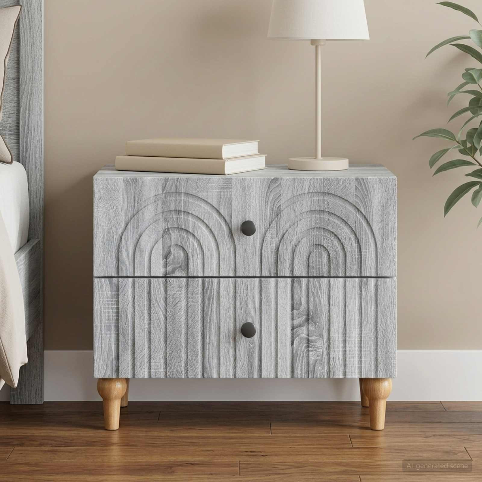 vidaXL Nachttisch Graues Sonoma 62 x 34,5 x 48 cm Holzwerkstoff