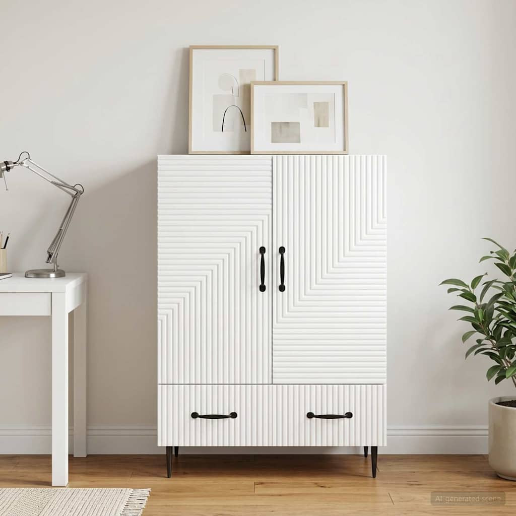 vidaXL Sideboard Hochglanz Weiß 66 x 34,5 x 95 cm Holzwerkstoff