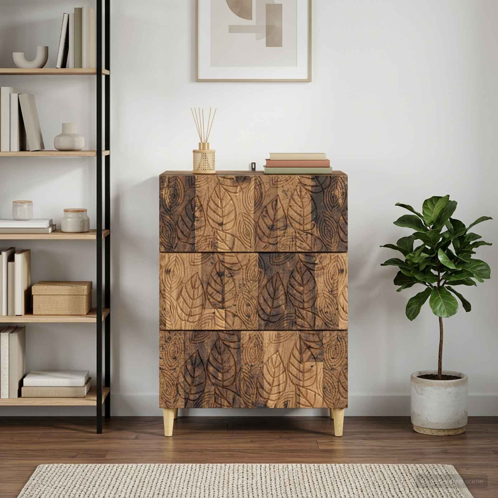 vidaXL Schubladenschrank Altholz 66 x 34,5 x 90 cm Holzwerkstoff