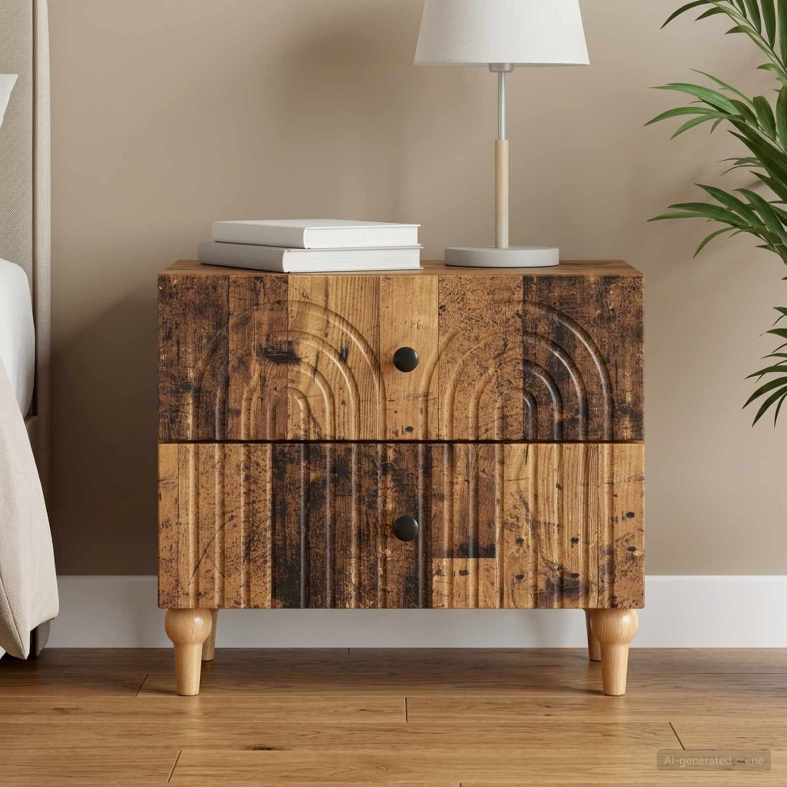 vidaXL Nachttisch Altholz 62 x 34,5 x 48 cm Holzwerkstoff