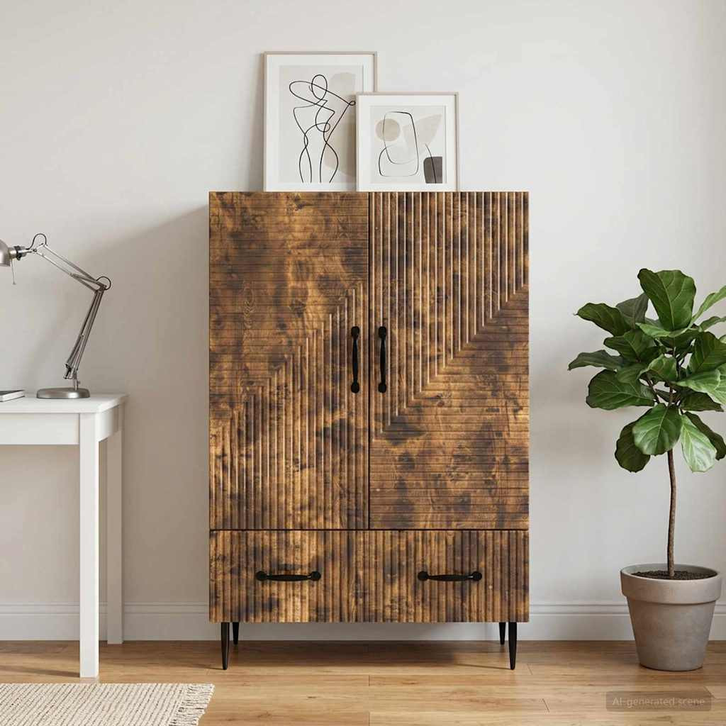 vidaXL Sideboard Geräucherte Eiche 66 x 34,5 x 95 cm Holzwerkstoff