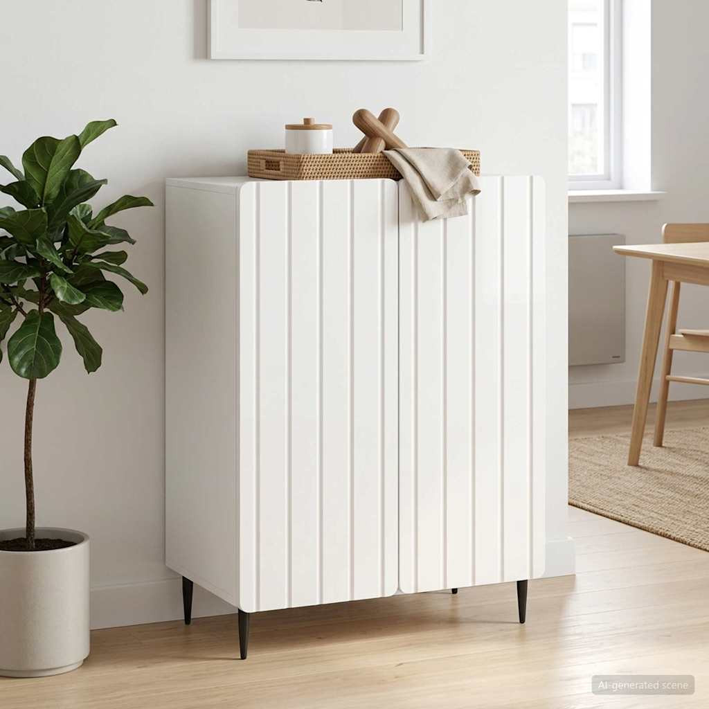 vidaXL Sideboard Hochglanz Weiß 66 x 34,5 x 92 cm Holzwerkstoff