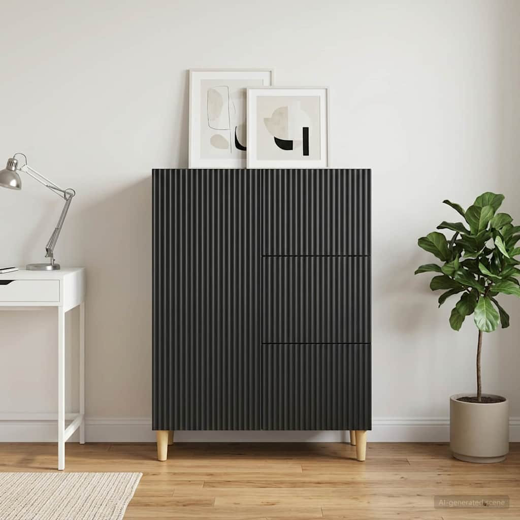 vidaXL Sideboard Schwarz 66 x 34,5 x 90 cm Holzwerkstoff