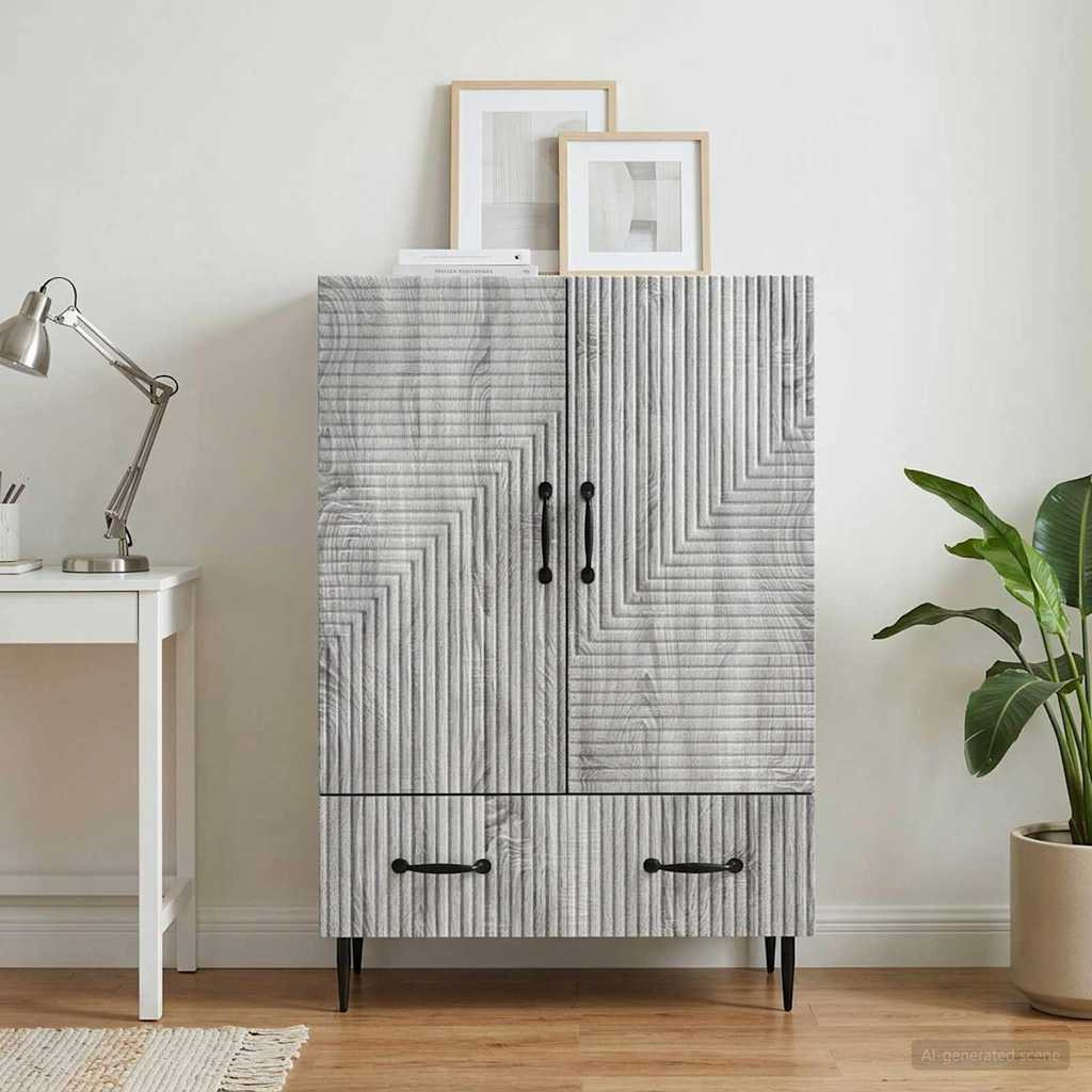vidaXL Sideboard Graues Sonoma 66 x 34,5 x 95 cm Holzwerkstoff