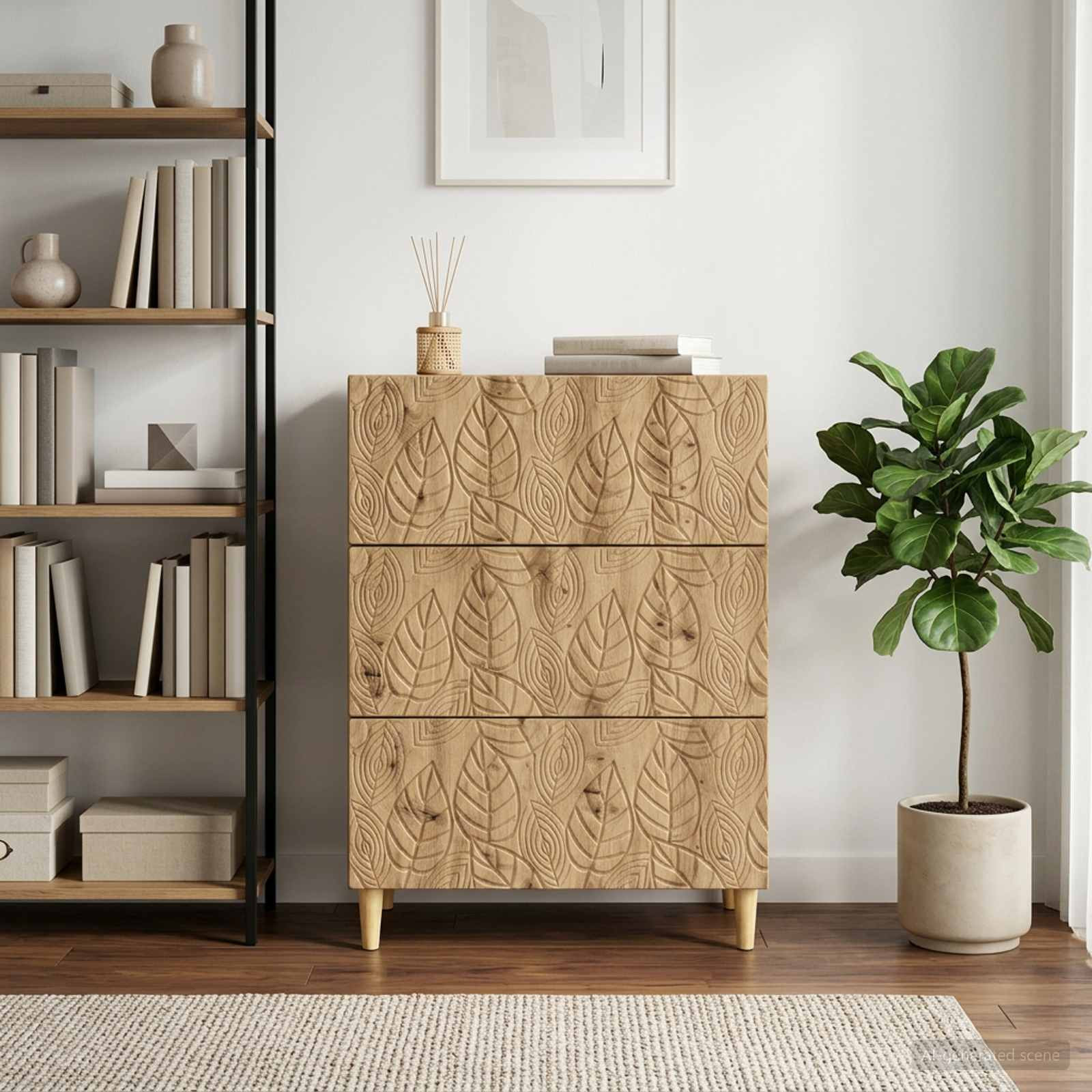 vidaXL Schubladenschrank 66 x 34,5 x 90 cm Holzwerkstoff Artisan-Eiche