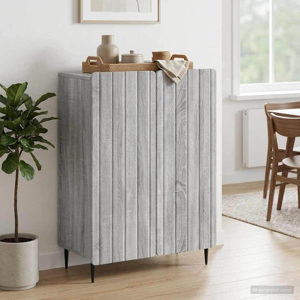 vidaXL Sideboard Graues Sonoma 66 x 34,5 x 92 cm Holzwerkstoff