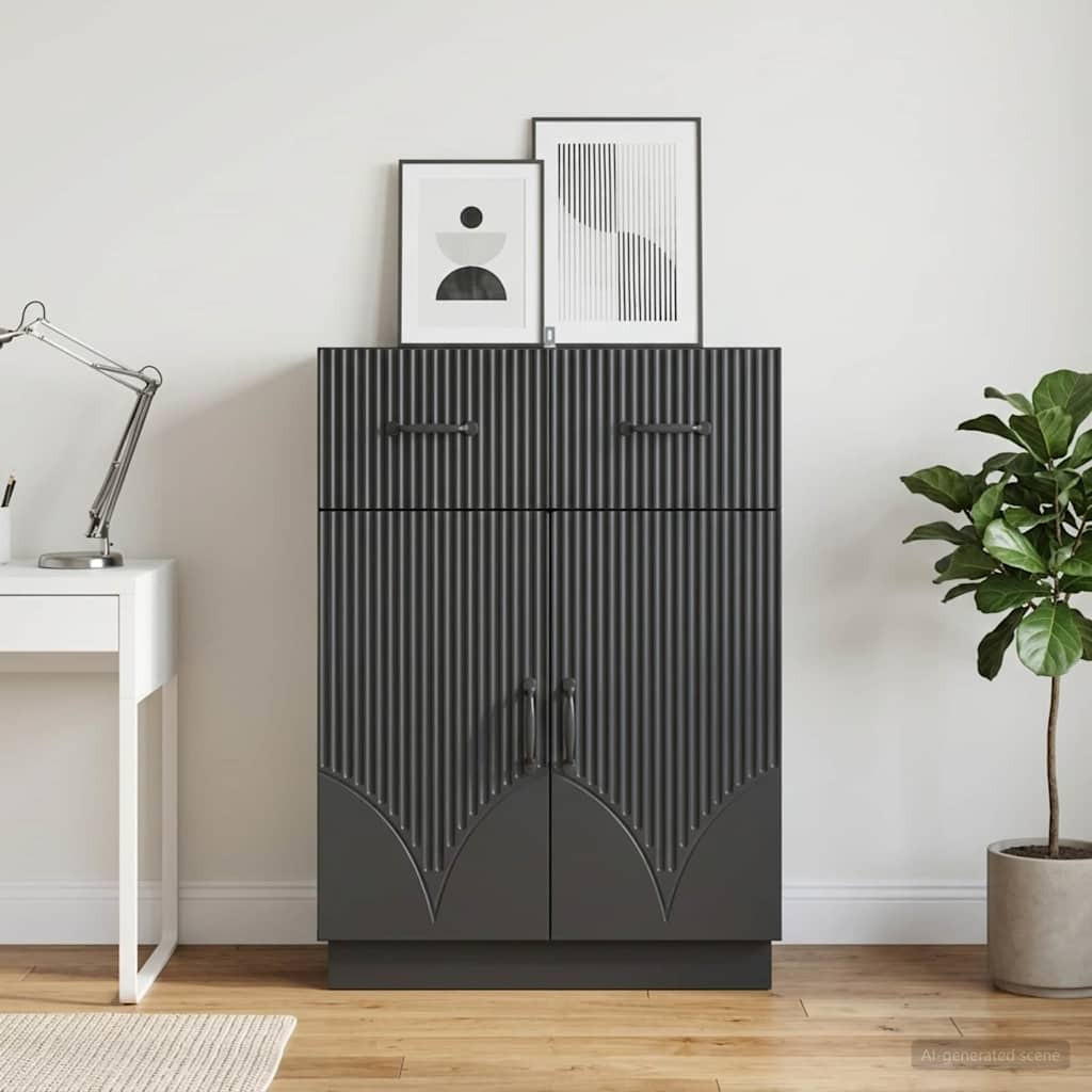 vidaXL Sideboard Schwarz 66 x 34,5 x 87 cm Holzwerkstoff