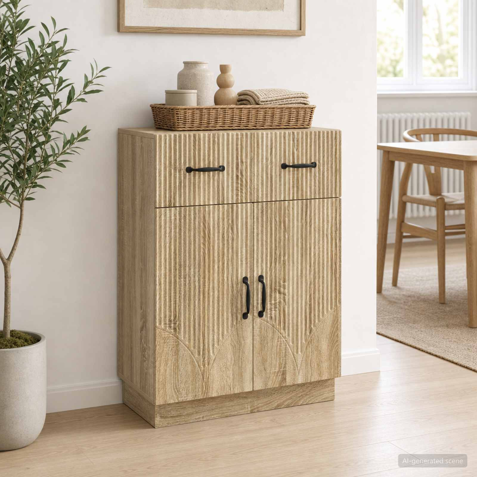 vidaXL Sideboard Sonoma-Eiche 66 x 34,5 x 87 cm Holzwerkstoff