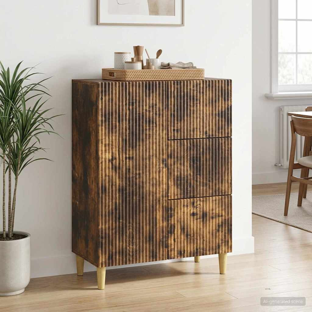 vidaXL Sideboard Geräucherte Eiche 66 x 34,5 x 90 cm Holzwerkstoff