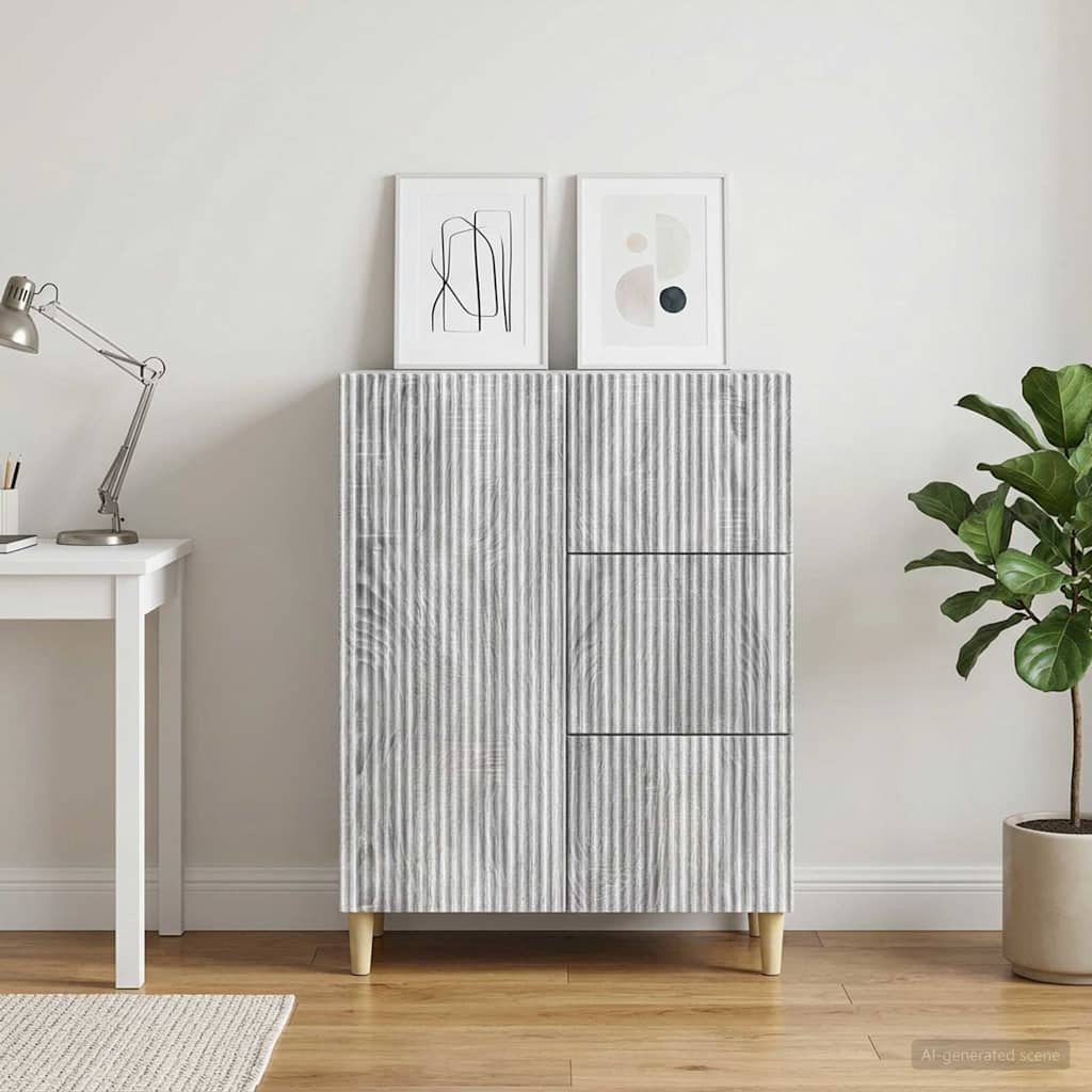 vidaXL Sideboard Graues Sonoma 66 x 34,5 x 90 cm Holzwerkstoff