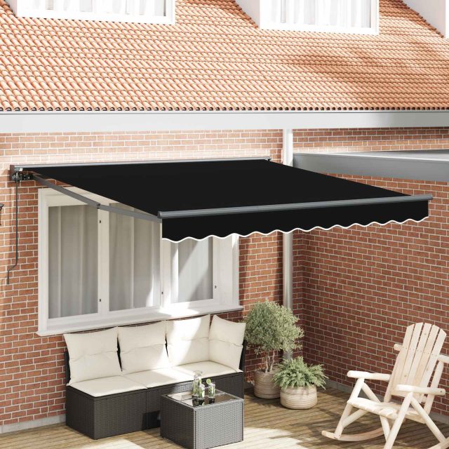 vidaXL Markisenrahmen Schwarz 300 x 250 cm